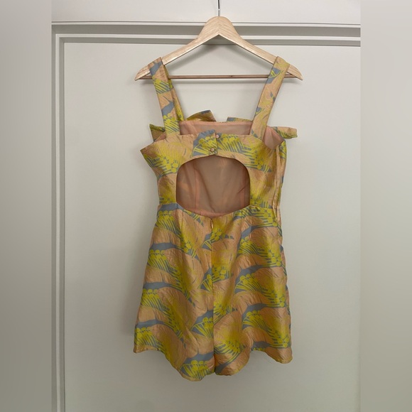 ASOS Yellow Pink Tropical Bow-Detail Playsuit - Picture 7 of 7